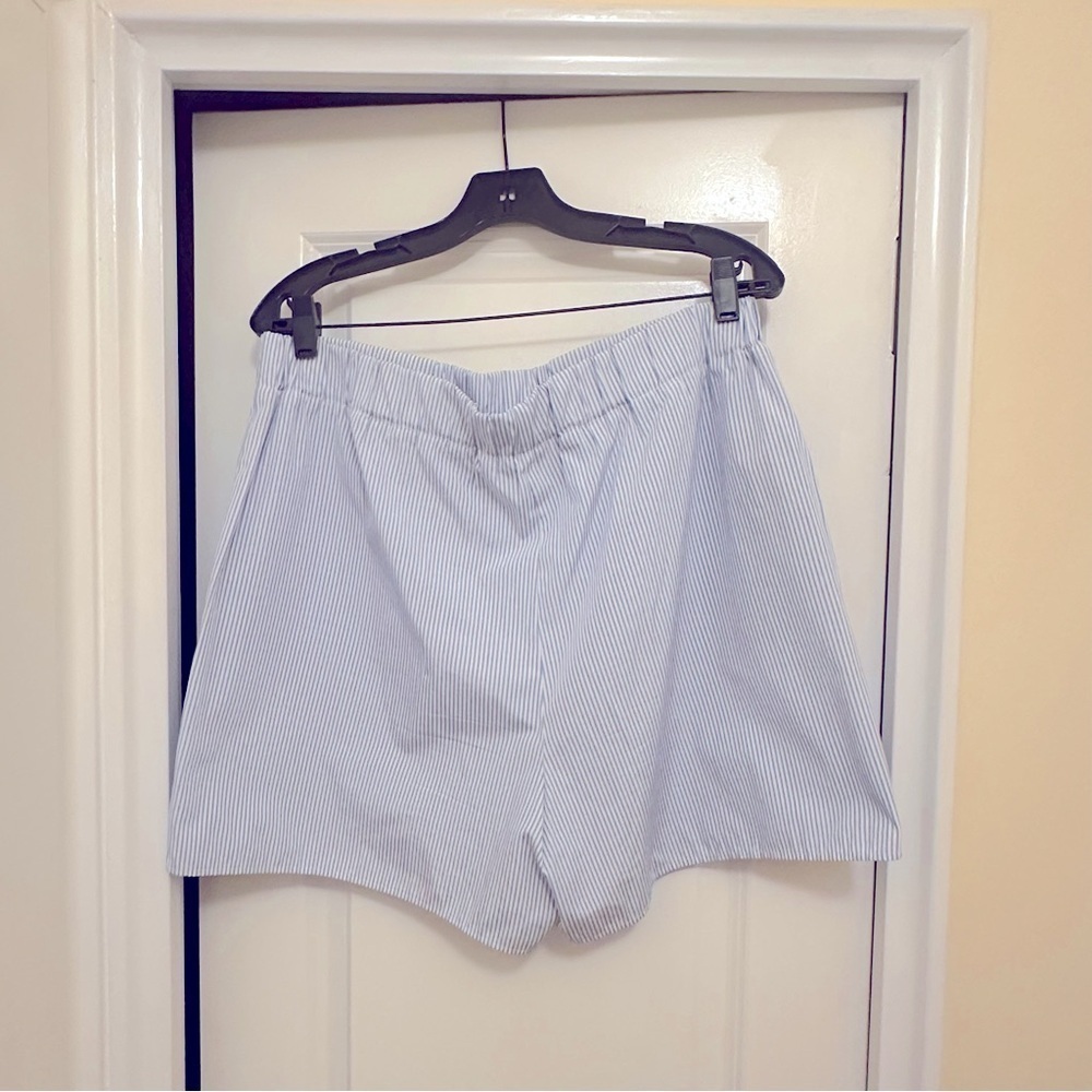 Mango oversized Blue Striped Button-Up Shirt and Shorts Set in cotton blend - Picture 8 of 14